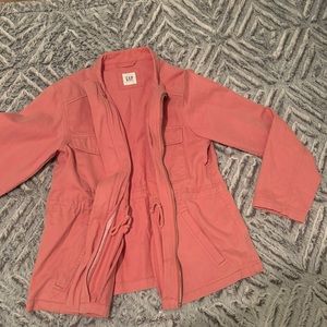 GAP soft peach pink khaki jacket cinchable waist spring jacket SMALL